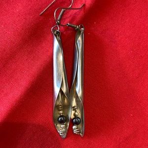 Silver dangle earrings